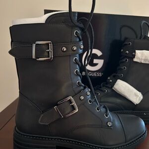 Guess Woman’s Black Buckle Boots